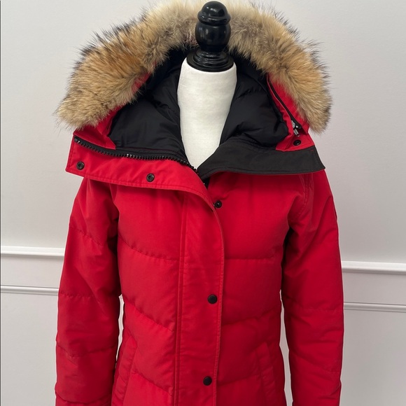 Canada Goose Red Shelburne Heritage Parka with Fur Hood - Picture 2 of 15